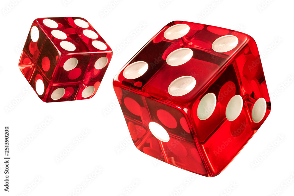 Red Casino dice (w/clipping path). High resolution of clean new dices