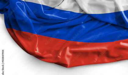 Russian flag on white background