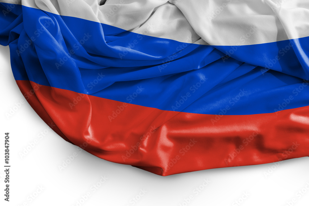 Russian flag on white background